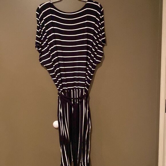 Ava & Viv Dress Plus Size Black & White Size 2X Elastic Waist Flowy - Picture 6 of 9